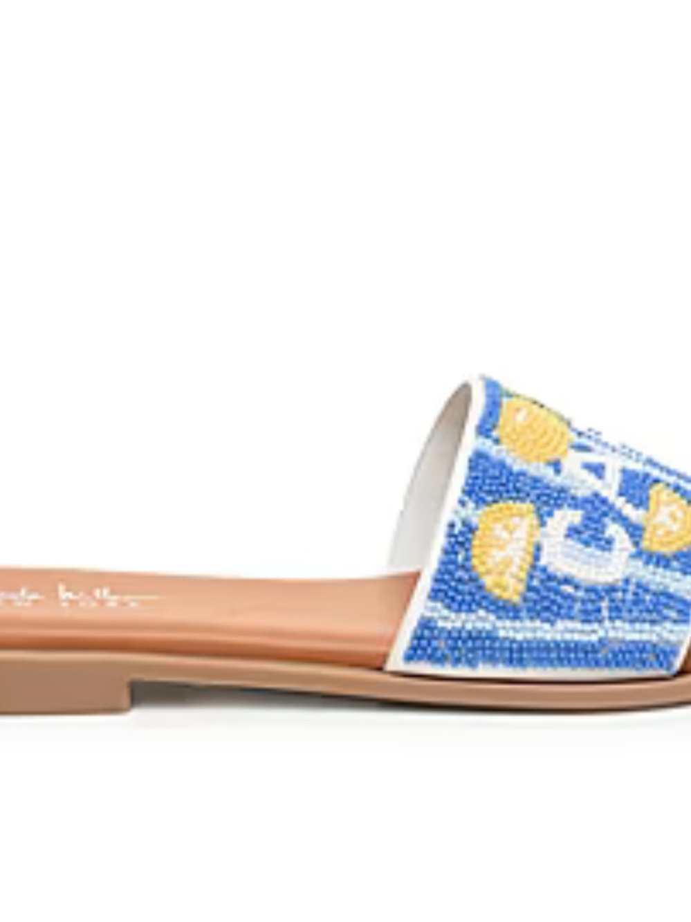 Nicole Miller Womens Destin Flat beaded chic Sandals size 8 blue yellow CAPRI